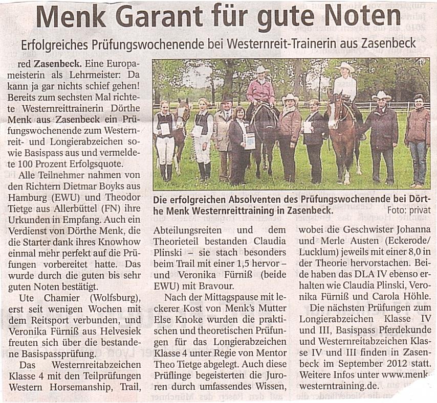 Anzeige Reitabzeichen 2012